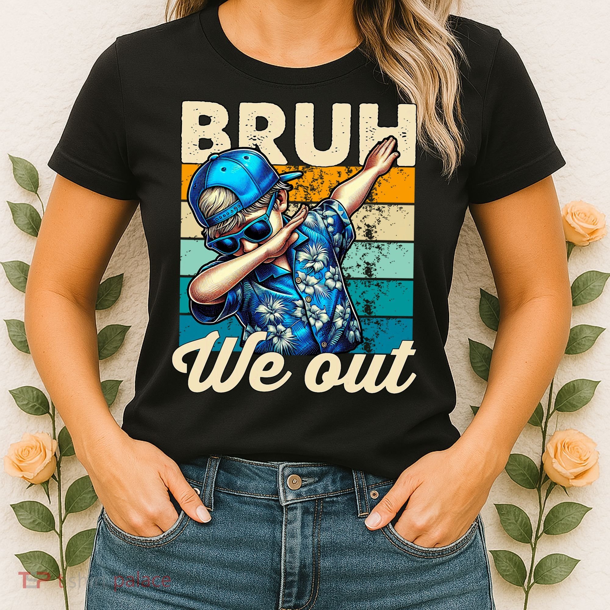 Bruh We Out Dabbing Boy Happy Last Day Of School Women's T-Shirt