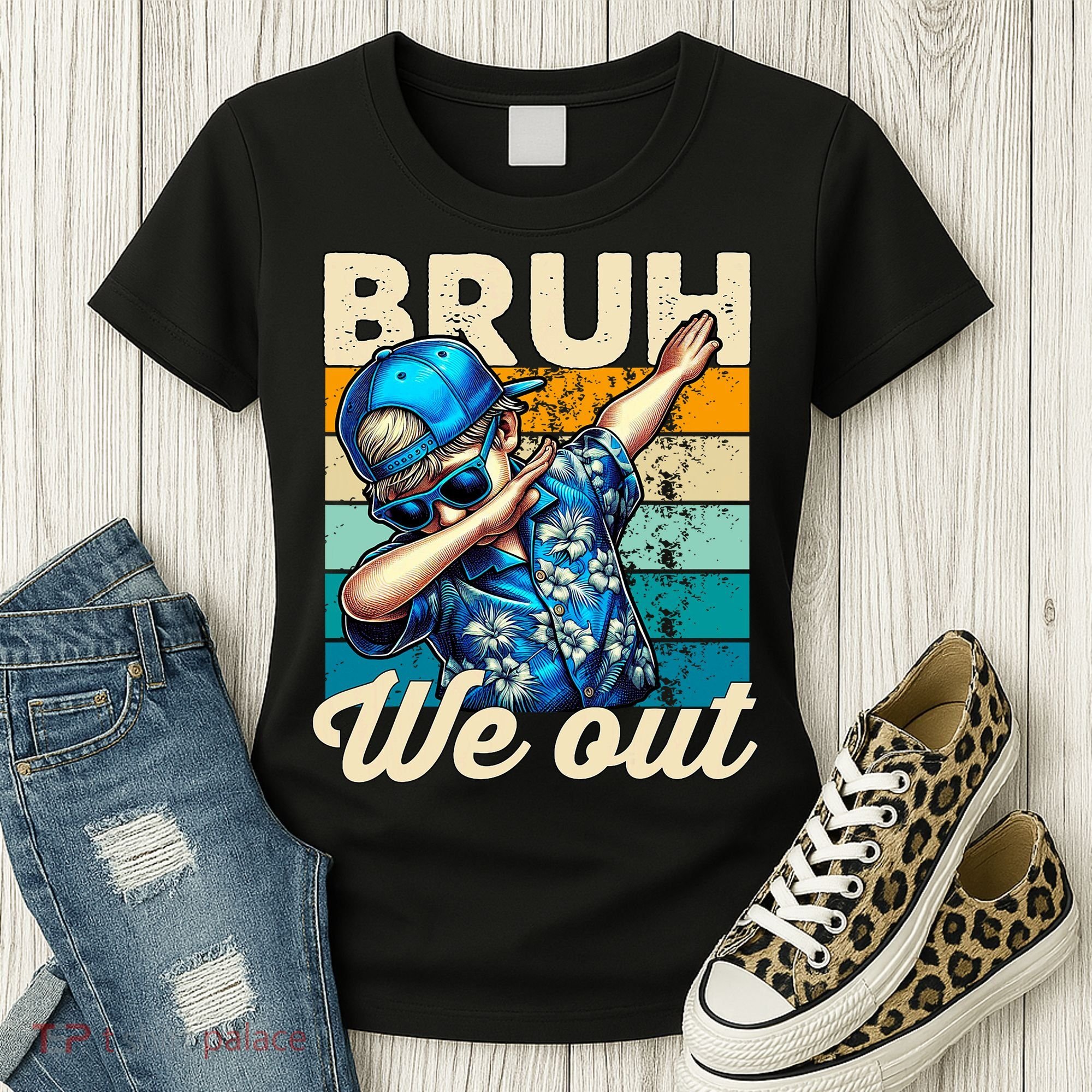 Bruh We Out Dabbing Boy Happy Last Day Of School Women's T-Shirt