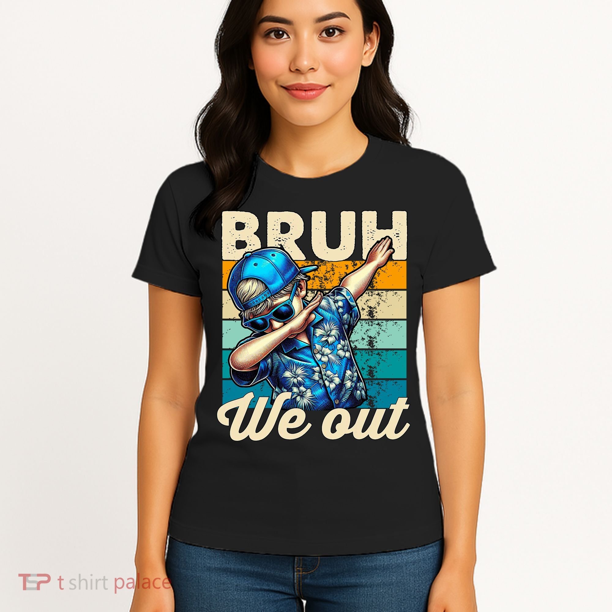 Bruh We Out Dabbing Boy Happy Last Day Of School Women's T-Shirt