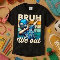 Bruh We Out Dabbing Boy Happy Last Day Of School Kids T-Shirt thumb 3