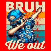 Bruh We Out Dabbing Boy Happy Last Day Of School Santa Hat thumb 1