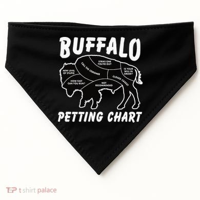 Buffalo Wildlife Petting Chart for Bison Lovers USA-Made Doggie Bandana