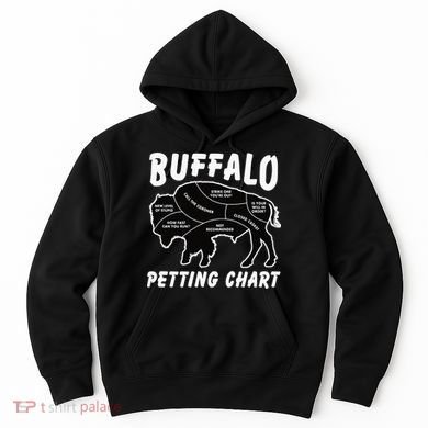 Buffalo Wildlife Petting Chart for Bison Lovers Hoodie