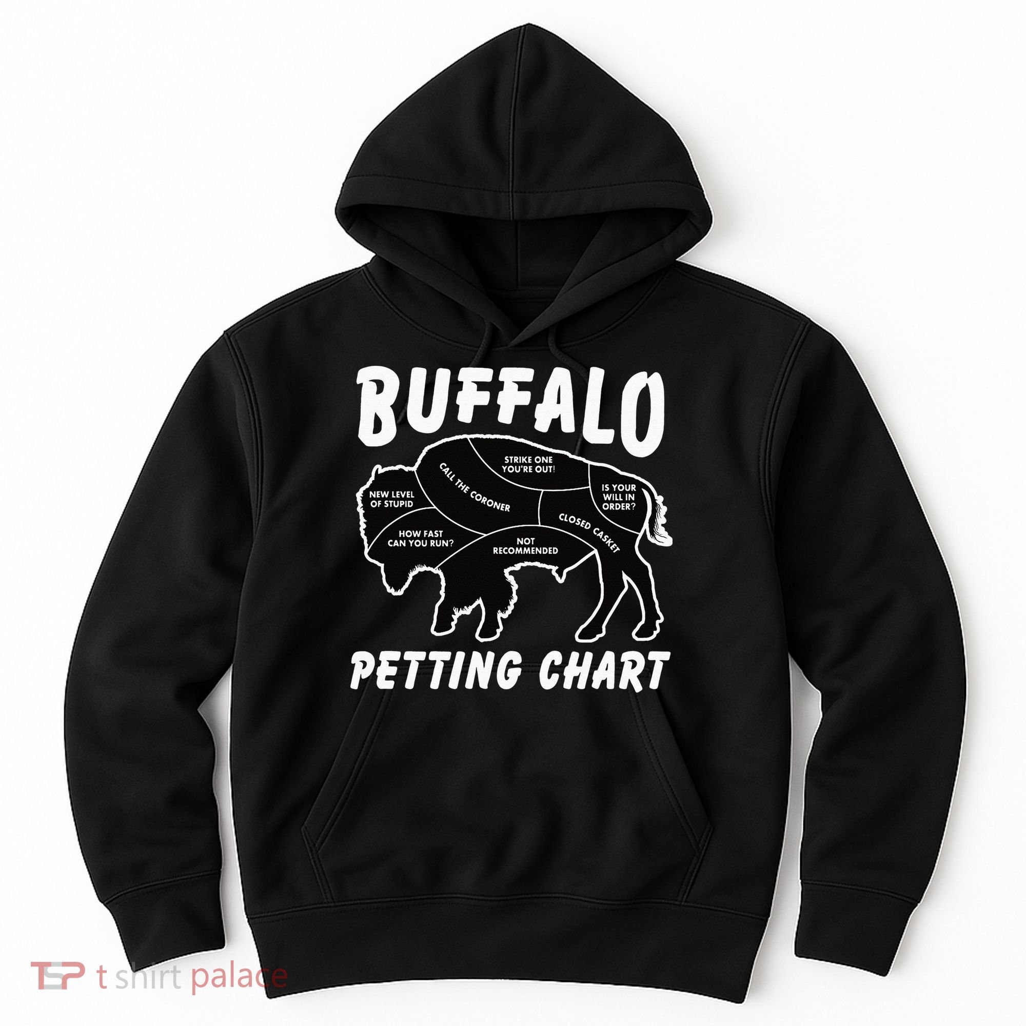 Buffalo Wildlife Petting Chart for Bison Lovers Hoodie