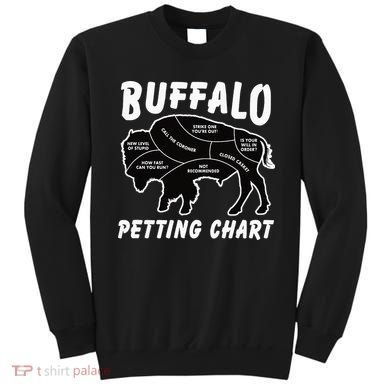 Buffalo Wildlife Petting Chart for Bison Lovers Sweatshirt