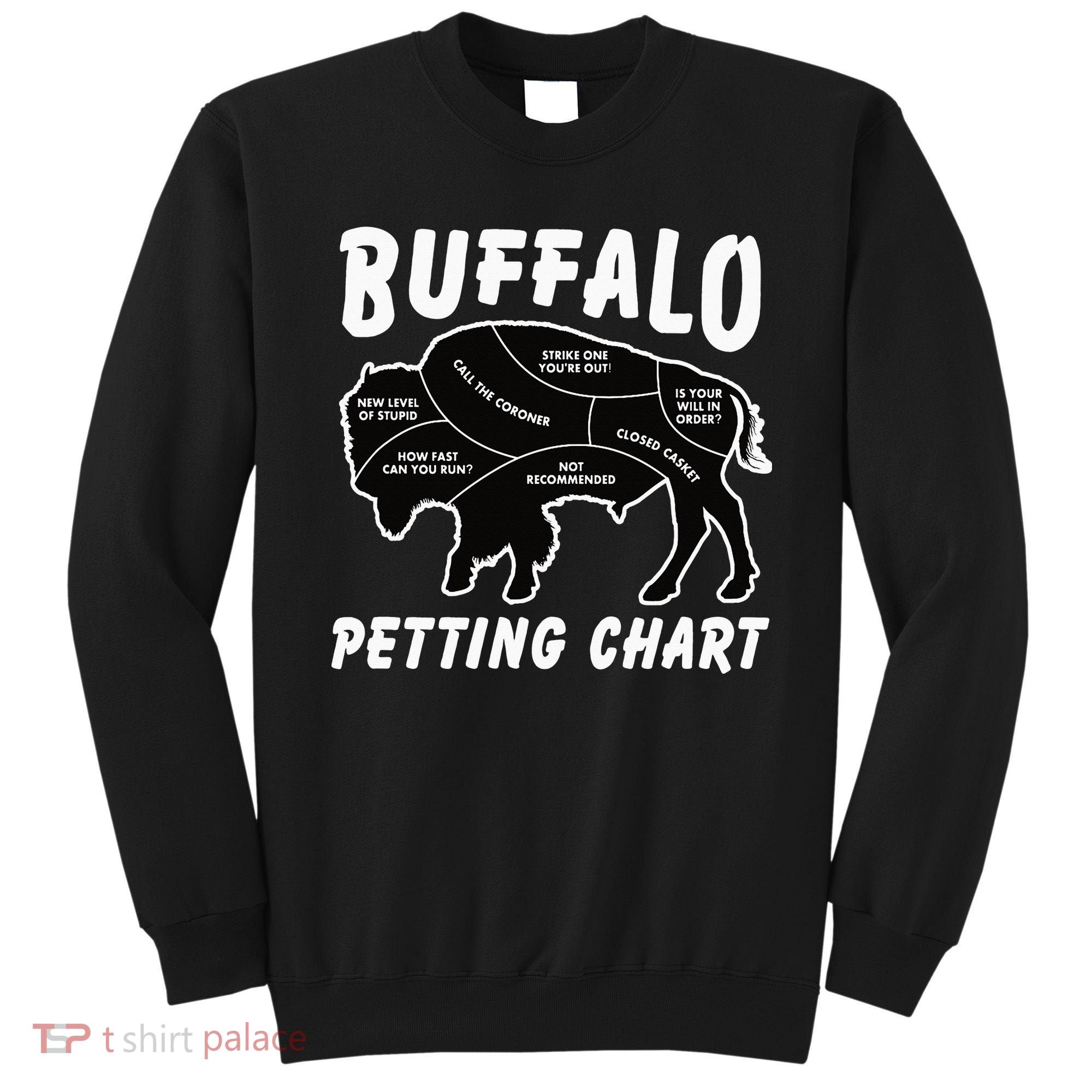 Buffalo Wildlife Petting Chart for Bison Lovers Sweatshirt
