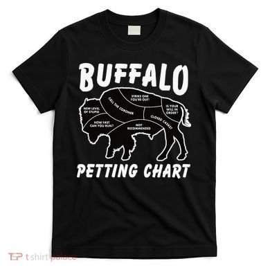 Buffalo Wildlife Petting Chart for Bison Lovers T-Shirt