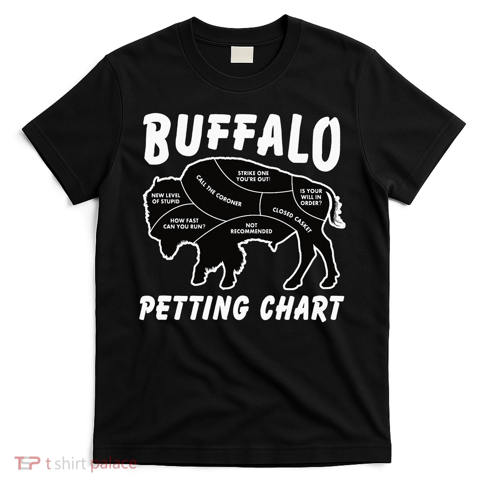 Buffalo Wildlife Petting Chart for Bison Lovers T-Shirt