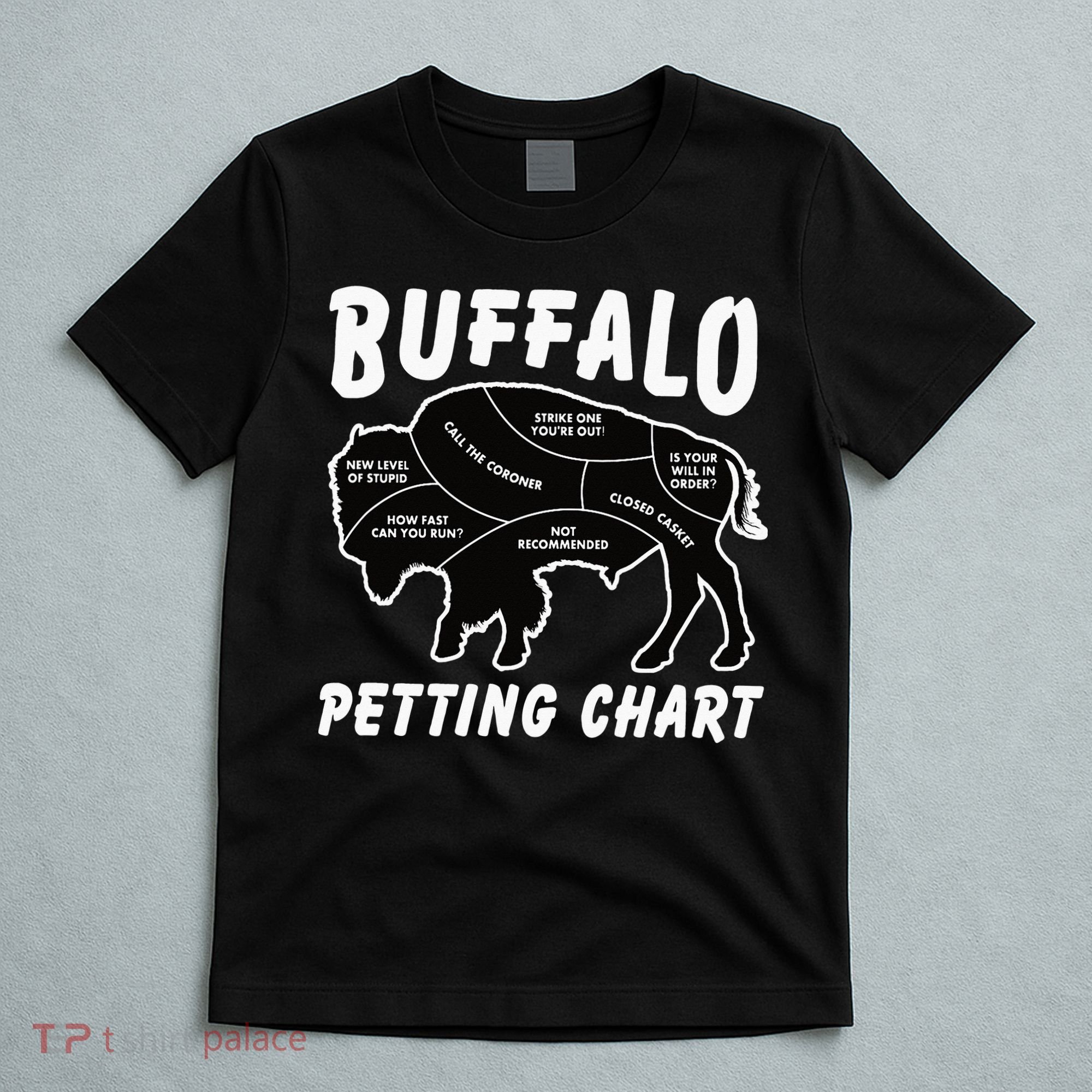 Buffalo Wildlife Petting Chart for Bison Lovers T-Shirt