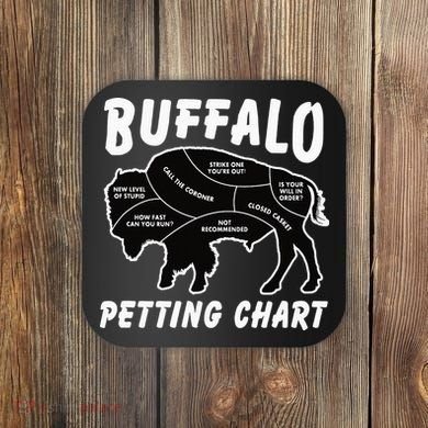 Buffalo Wildlife Petting Chart for Bison Lovers Coaster