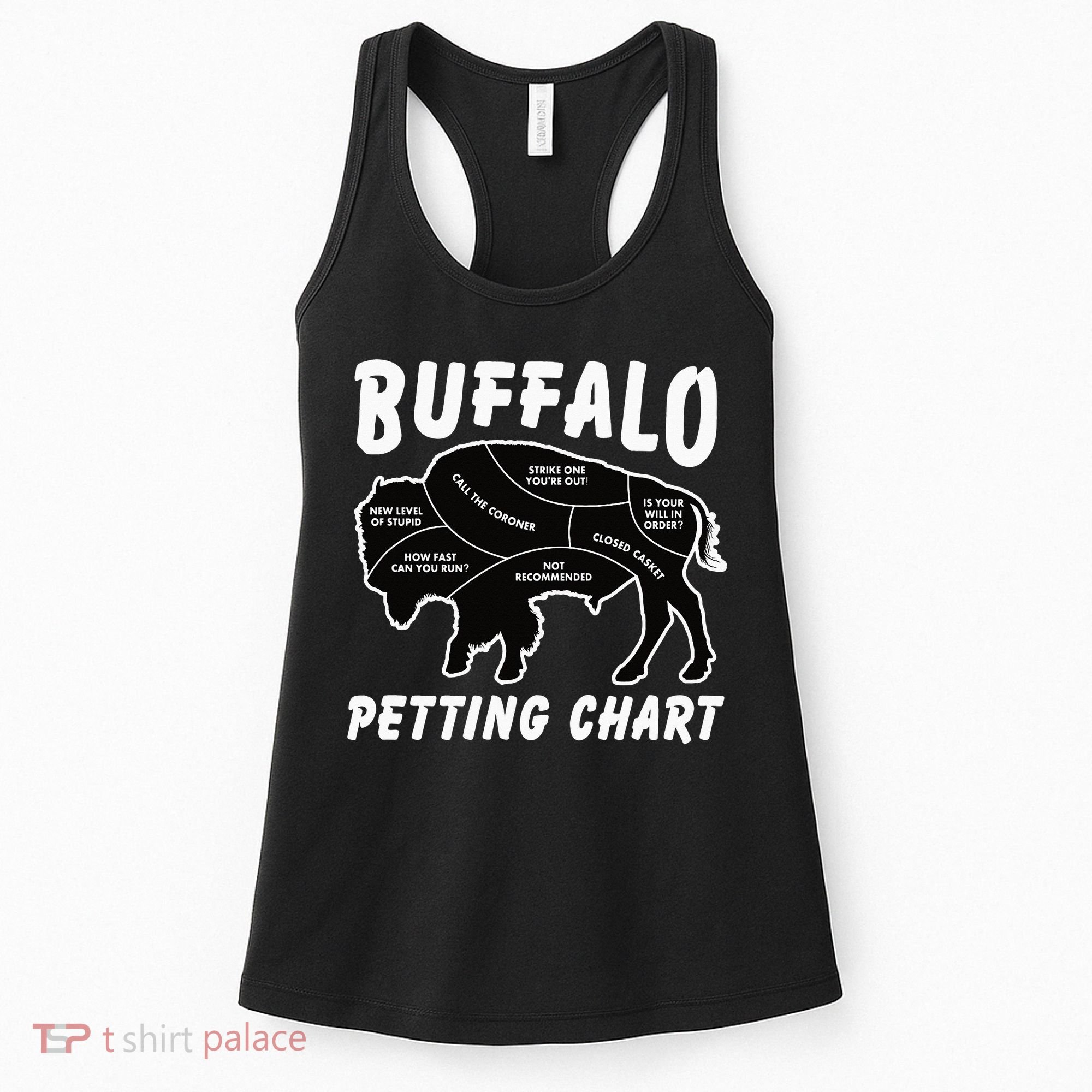 Buffalo Wildlife Petting Chart for Bison Lovers Women's Tank Top
