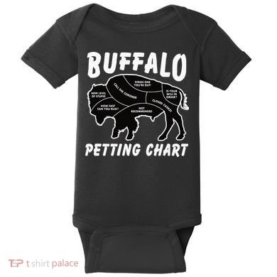 Buffalo Wildlife Petting Chart for Bison Lovers Baby Bodysuit