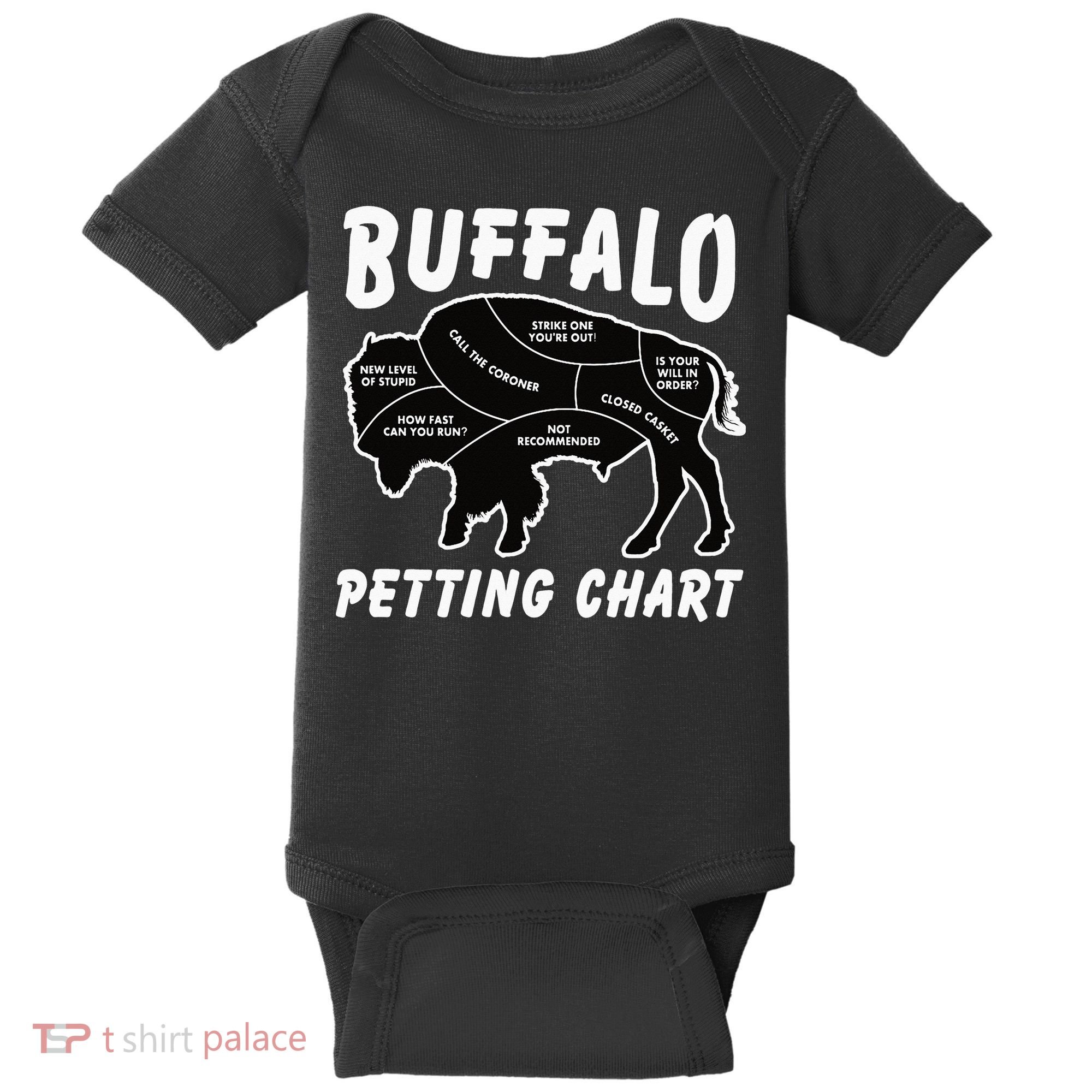 Buffalo Wildlife Petting Chart for Bison Lovers Baby Bodysuit