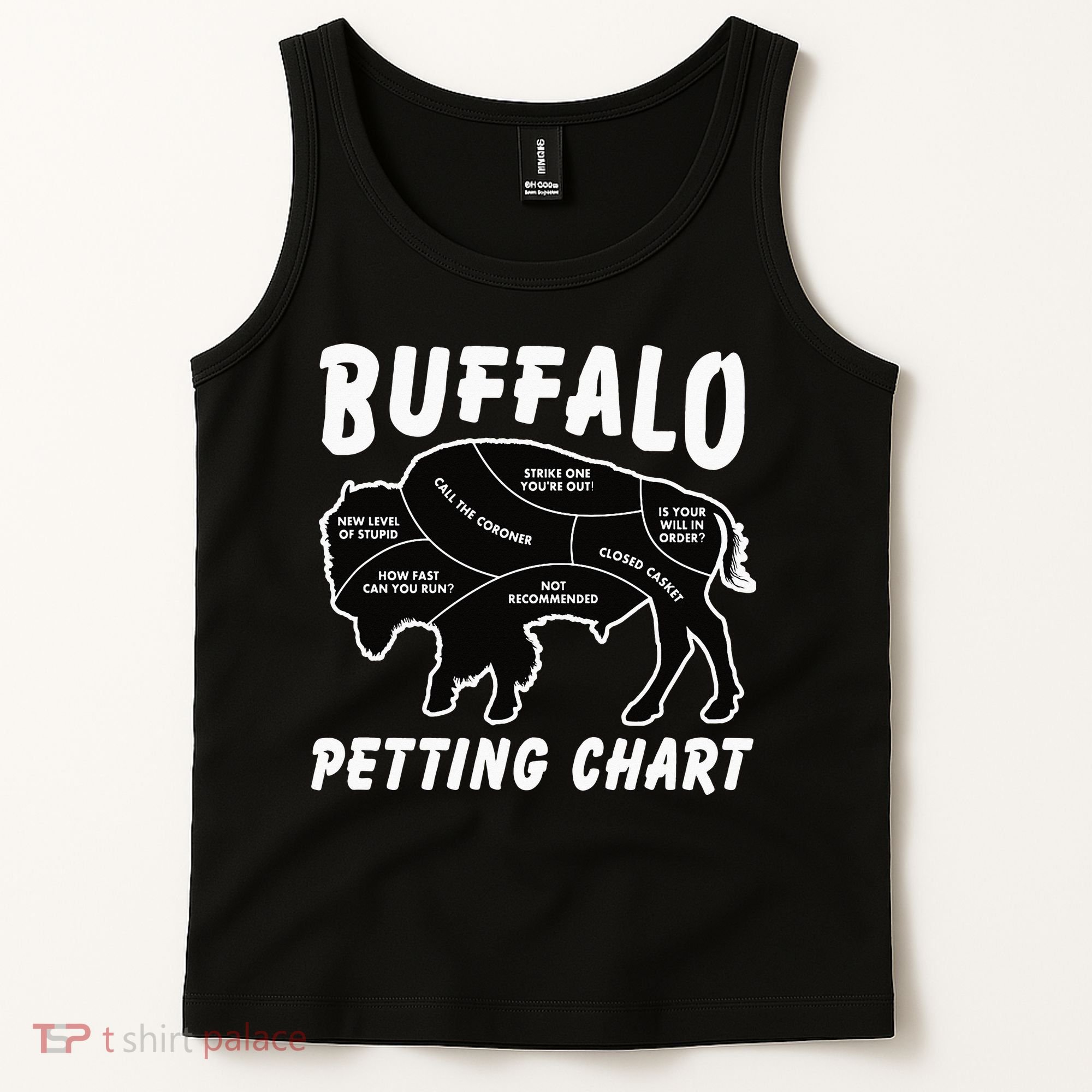 Buffalo Wildlife Petting Chart for Bison Lovers Tank Top