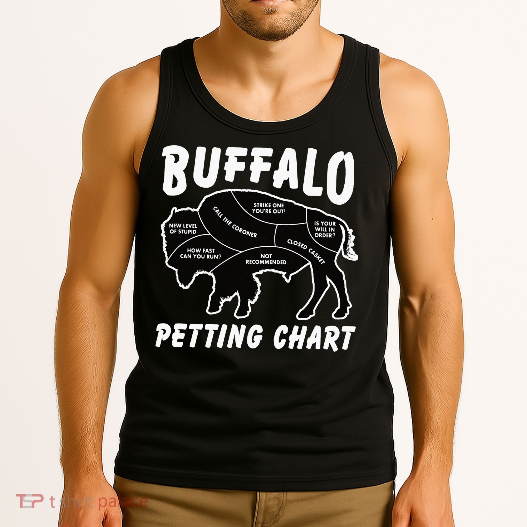 Buffalo Wildlife Petting Chart for Bison Lovers Tank Top