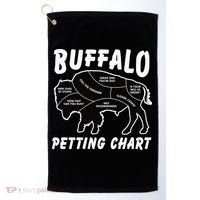 Buffalo Wildlife Petting Chart for Bison Lovers Golf Towel thumb 0