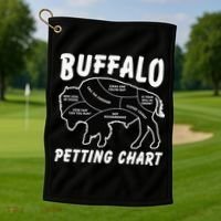 Buffalo Wildlife Petting Chart for Bison Lovers Golf Towel thumb 1