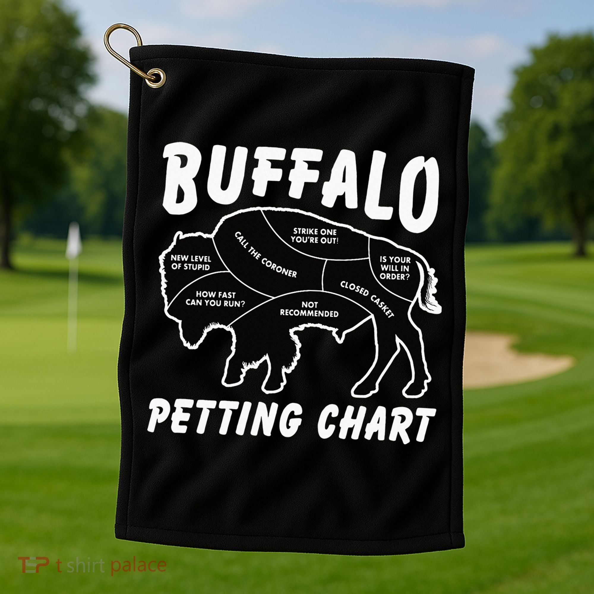 Buffalo Wildlife Petting Chart for Bison Lovers Golf Towel