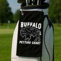 Buffalo Wildlife Petting Chart for Bison Lovers Golf Towel thumb 2