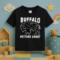 Buffalo Wildlife Petting Chart for Bison Lovers Toddler T-Shirt thumb 3