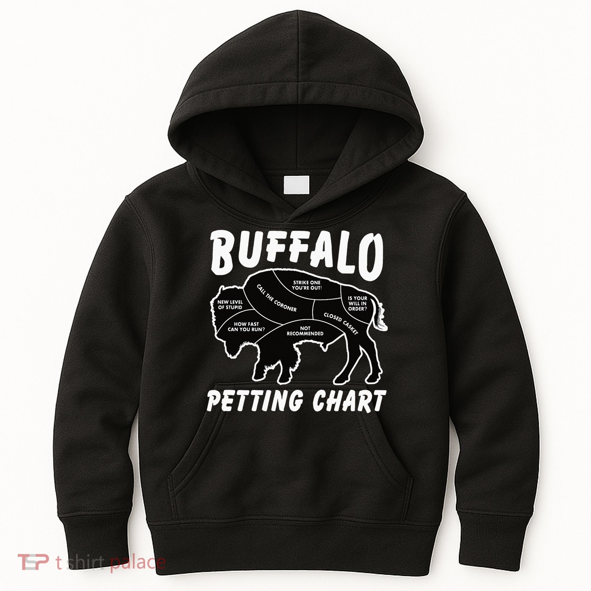 Buffalo Wildlife Petting Chart for Bison Lovers Kids Hoodie