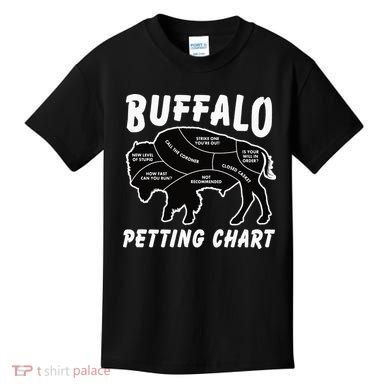 Buffalo Wildlife Petting Chart for Bison Lovers Kids T-Shirt
