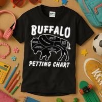 Buffalo Wildlife Petting Chart for Bison Lovers Kids T-Shirt thumb 3