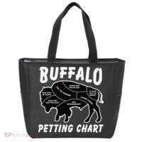 Buffalo Wildlife Petting Chart for Bison Lovers Tote Bag thumb 0