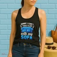 Binge Watching Plans With My Sofa Watching Tv Series Women's Tank Top thumb 2
