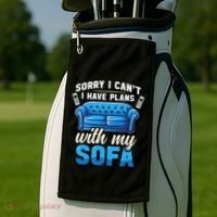 Binge Watching Plans With My Sofa Watching Tv Series Golf Towel thumb 2