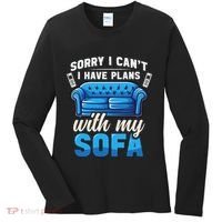 Binge Watching Plans With My Sofa Watching Tv Series Women's Long Sleeve Shirt thumb 0