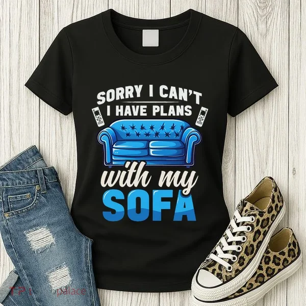 Binge Watching Plans With My Sofa Watching Tv Series Women's T-Shirt