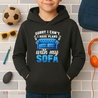 Binge Watching Plans With My Sofa Watching Tv Series Kids Hoodie thumb 2