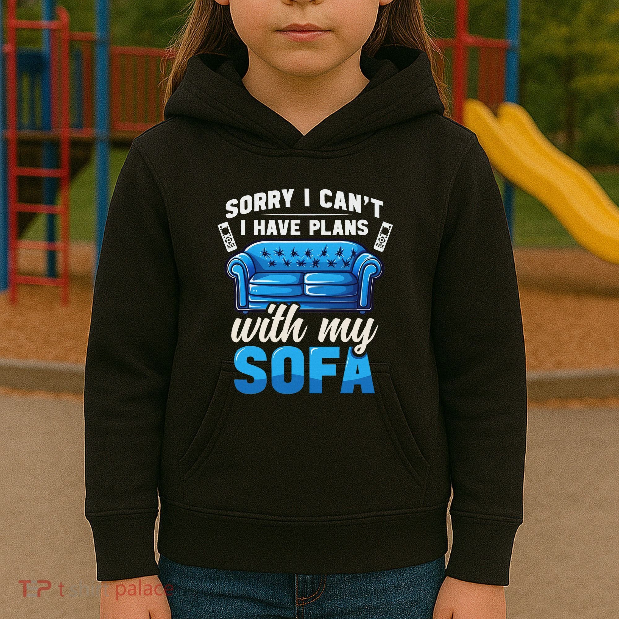 Binge Watching Plans With My Sofa Watching Tv Series Kids Hoodie