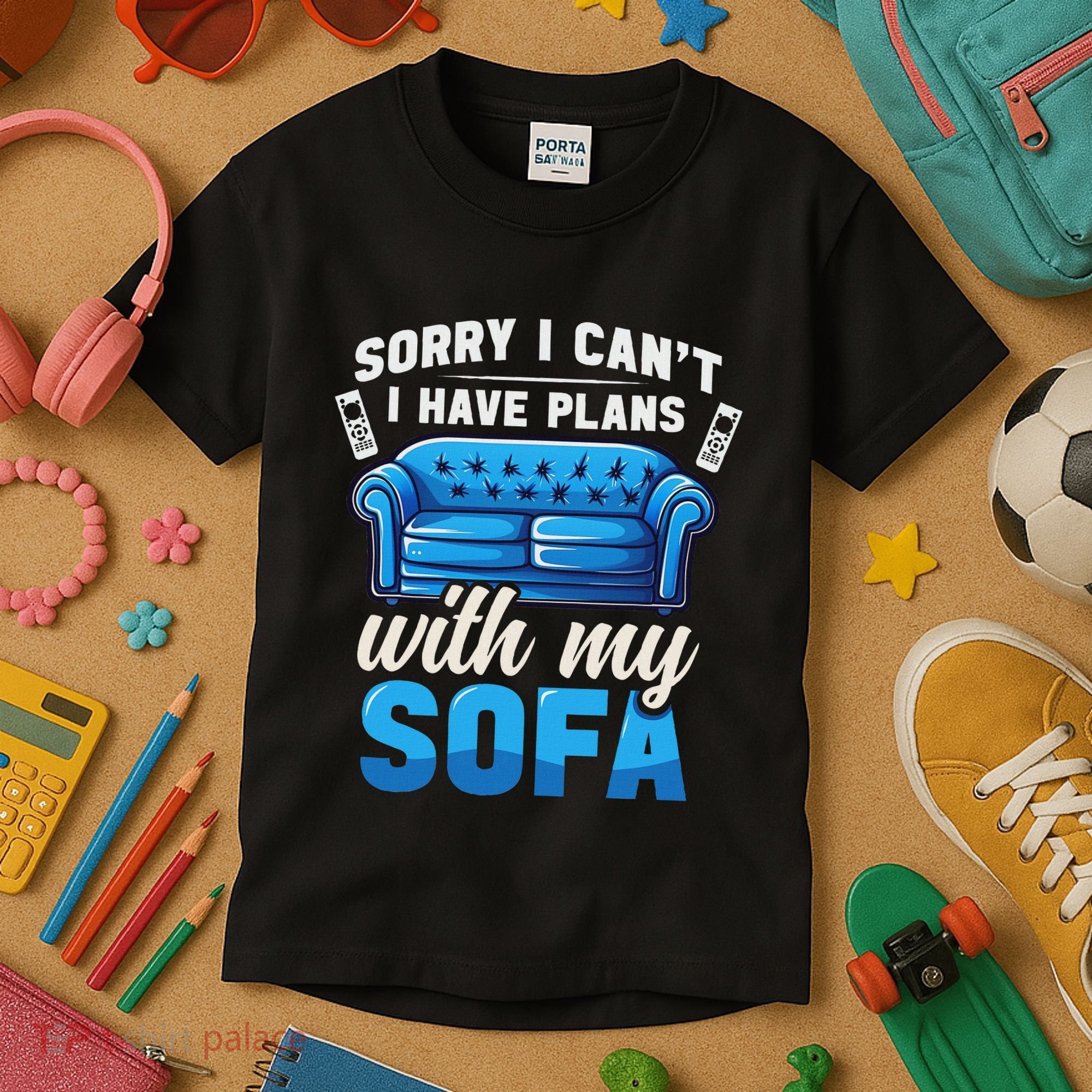 Binge Watching Plans With My Sofa Watching Tv Series Kids T-Shirt