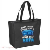 Binge Watching Plans With My Sofa Watching Tv Series Tote Bag thumb 2
