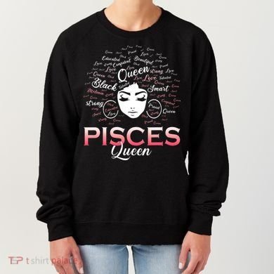 Black Wo Pisces Queen March Birthday Women's Sweatshirt