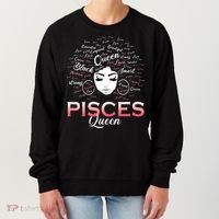 Black Wo Pisces Queen March Birthday Women's Sweatshirt thumb 0