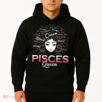 Black Wo Pisces Queen March Birthday Hoodie thumb 2