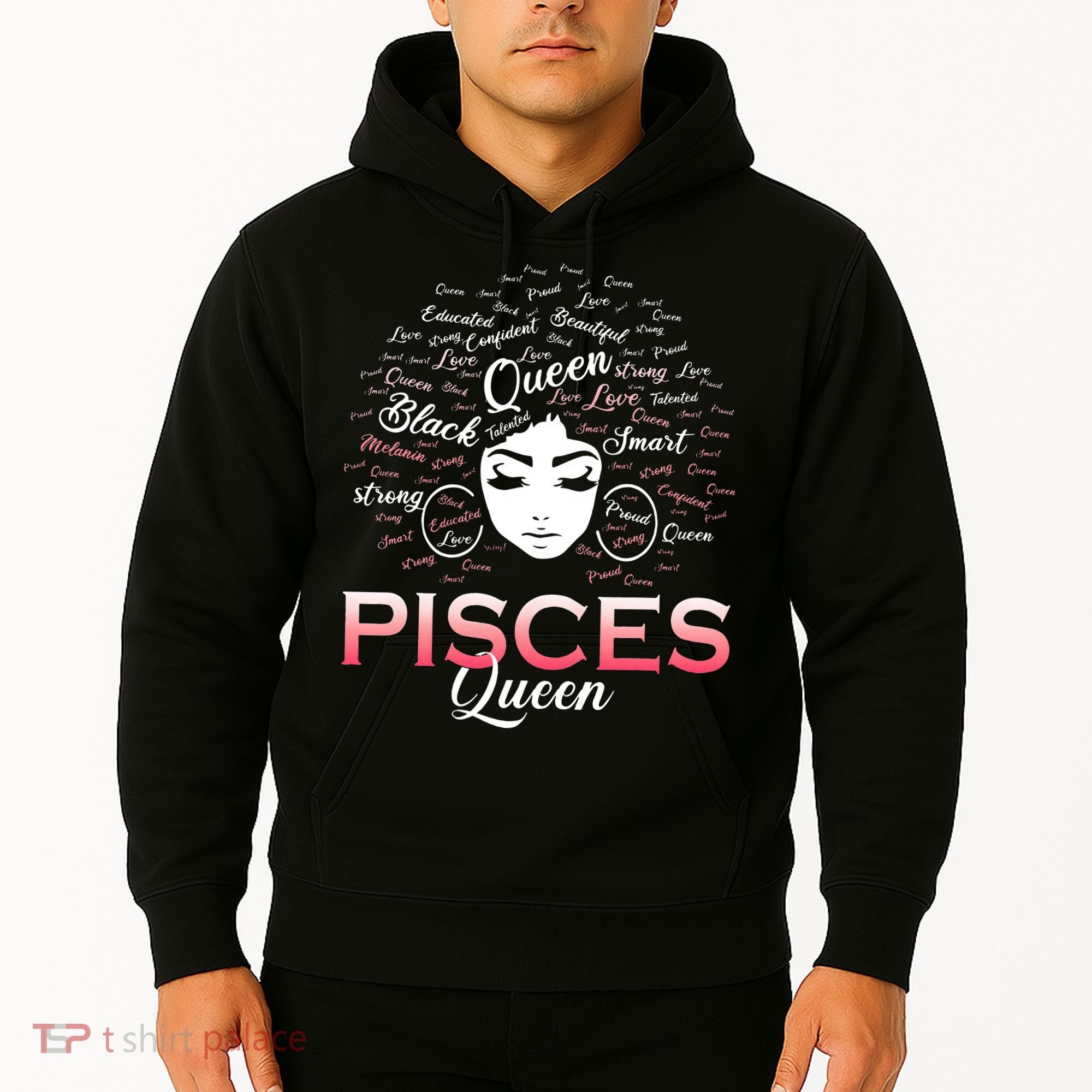Black Wo Pisces Queen March Birthday Hoodie