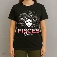 Black Wo Pisces Queen March Birthday T-Shirt thumb 4