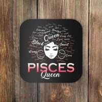 Black Wo Pisces Queen March Birthday Coaster thumb 0