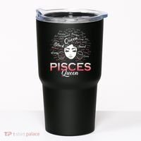 Black Wo Pisces Queen March Birthday Tumbler thumb 0