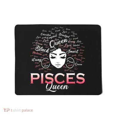 Black Wo Pisces Queen March Birthday Mousepad