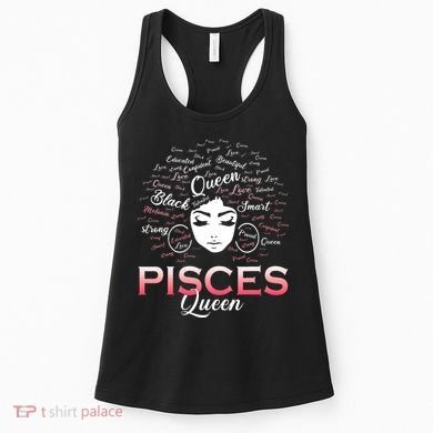 Black Wo Pisces Queen March Birthday Women's Tank Top