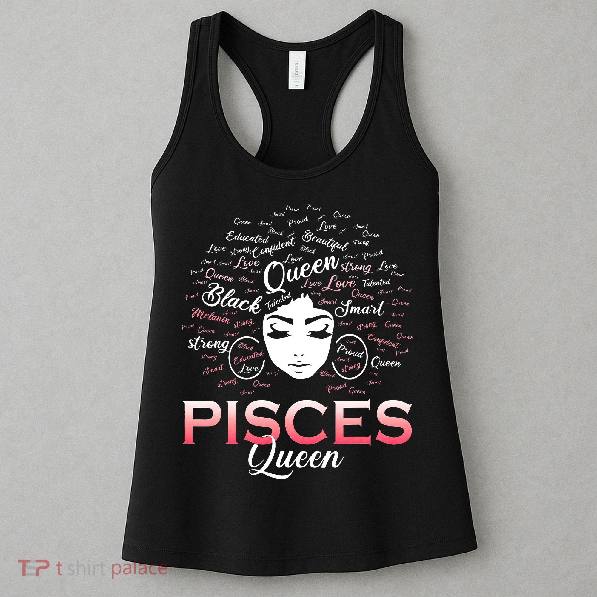 Black Wo Pisces Queen March Birthday Women's Tank Top