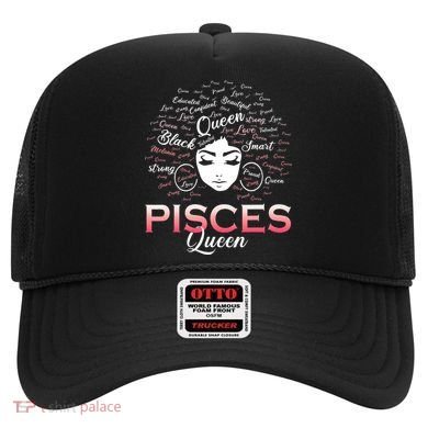 Black Wo Pisces Queen March Birthday Hat