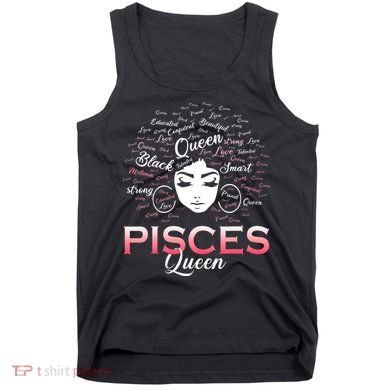 Black Wo Pisces Queen March Birthday Tank Top