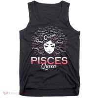 Black Wo Pisces Queen March Birthday Tank Top thumb 0