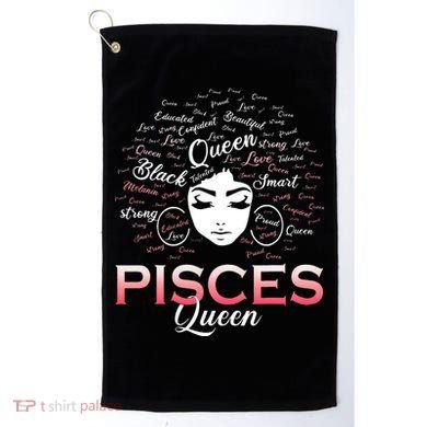 Black Wo Pisces Queen March Birthday Golf Towel